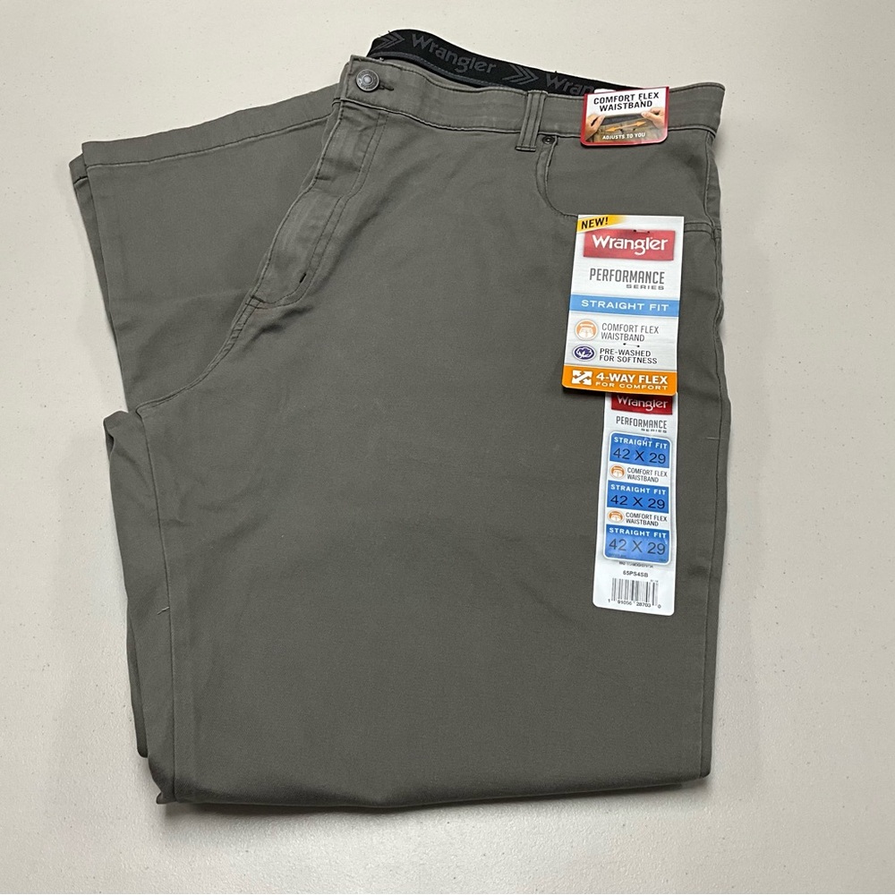Wrangler Gray Performance Pants Straight Fit